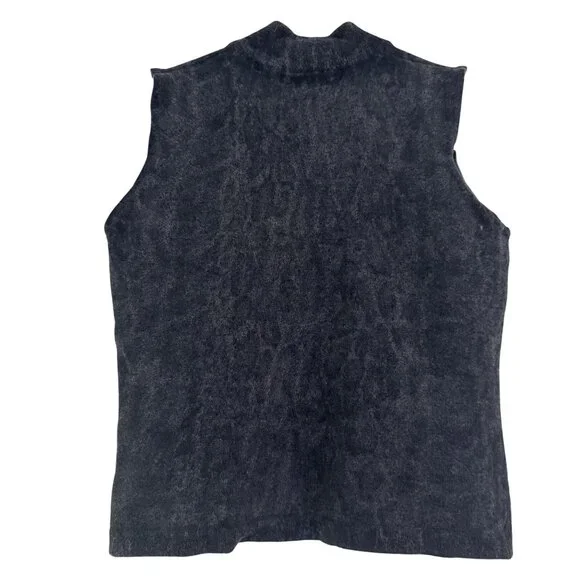 Vtg 90s Jone New York Womens Charcoal Gray Wool Animal Print Sleeveless Top M - Picture 4 of 7
